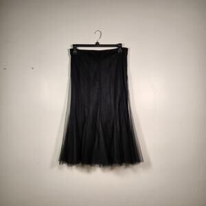 STUDIO 1940 VTG Midi Skirt Womens 12 Black Tulle Witchy Whimsigoth Fairygrunge